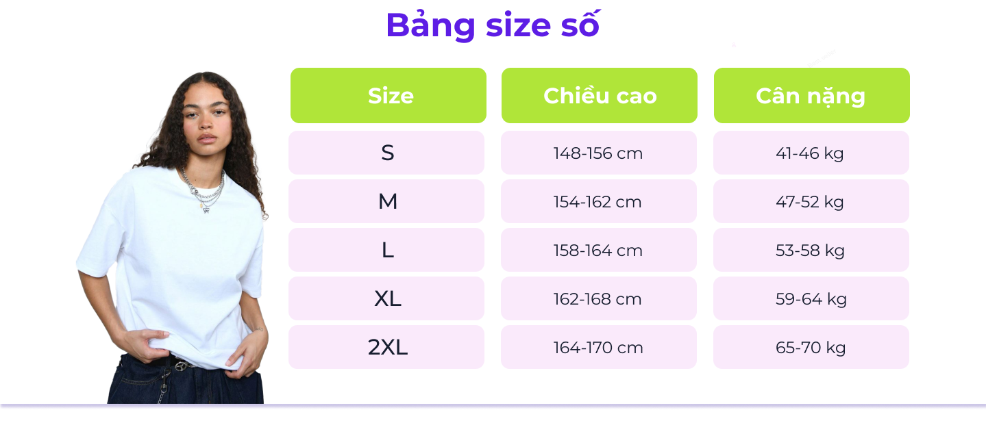 Bảng size